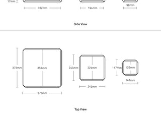 A dimensional drawing of the 100% Trays