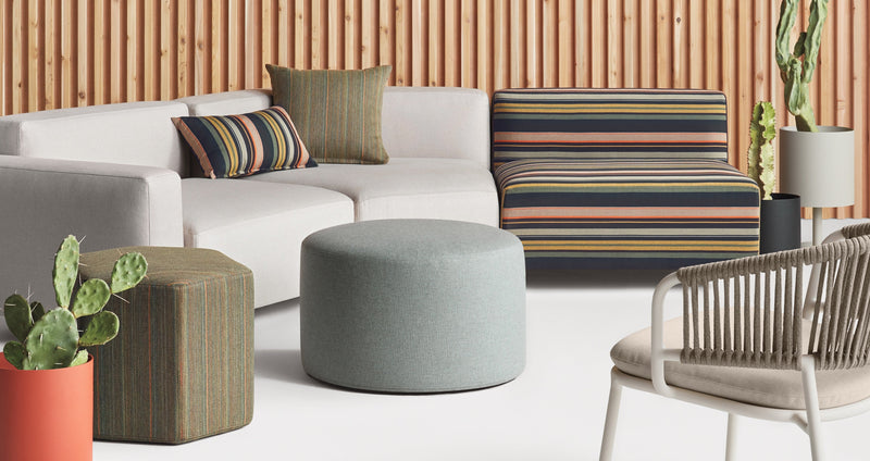 Bumper Large Outdoor Ottoman in Toohey Tomato