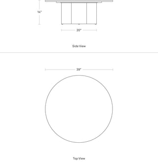 A dimensional drawing of the 4/4 Coffee Table