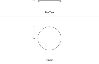 A dimensional drawing of the Delicious Small Marble Tray