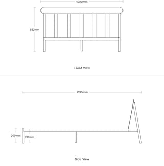 A dimensional drawing of the Goodie Bed