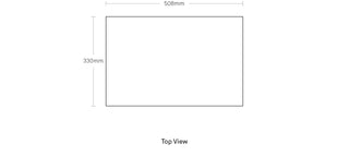 A dimensional drawing of the Signal Outdoor Lumbar Pillow