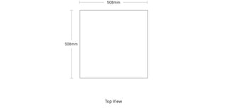 A dimensional drawing of the Signal Outdoor Square Pillow