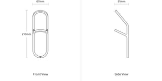 A dimensional drawing of the Tack Wall Hook