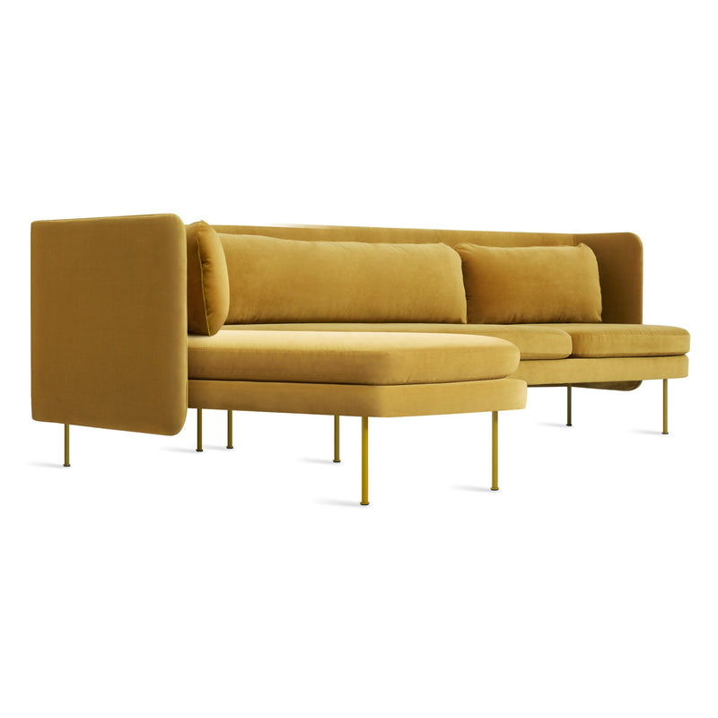 Bloke Sofa with Chaise in Ochre Velvet