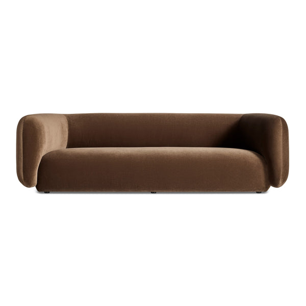 Bustle 101" Sofa in Coffee Velvet - Angle 1
