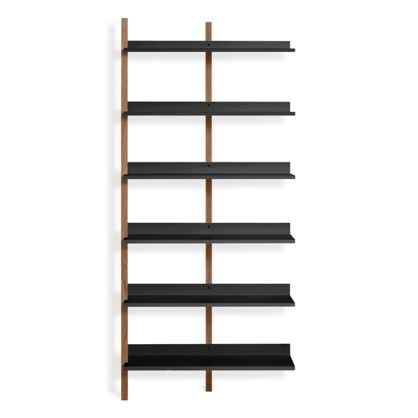 Browser Tall Add-on Bookcase in Walnut / Oblivion - Angle 1