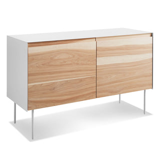 Clad 2 Door Credenza in Hickory / White - Angle 4