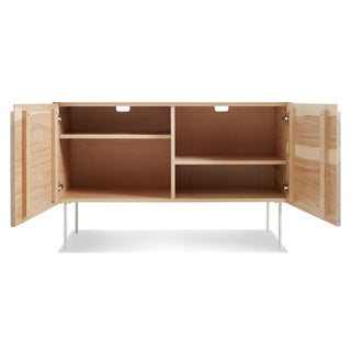 Clad 2 Door Credenza in Hickory / White - Angle 2