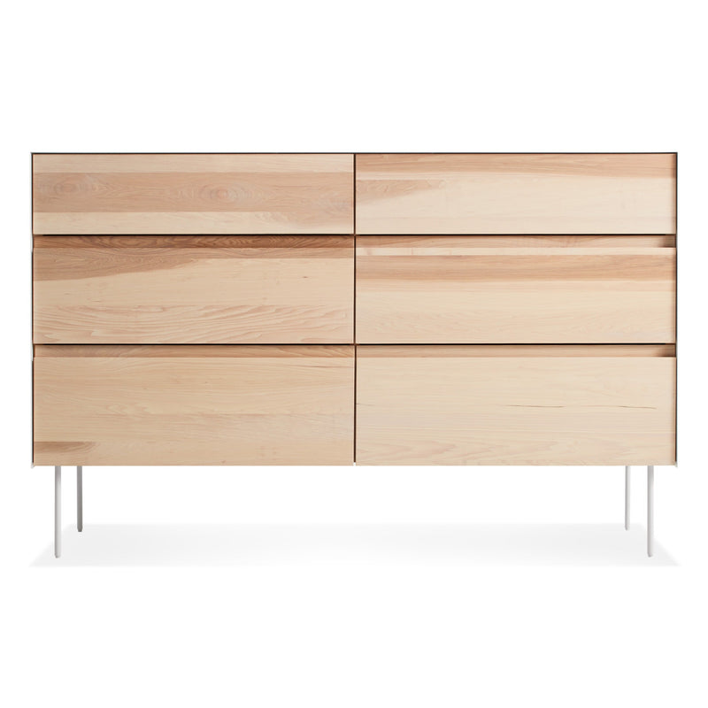 Clad 6 Drawer Dresser in Hickory / White