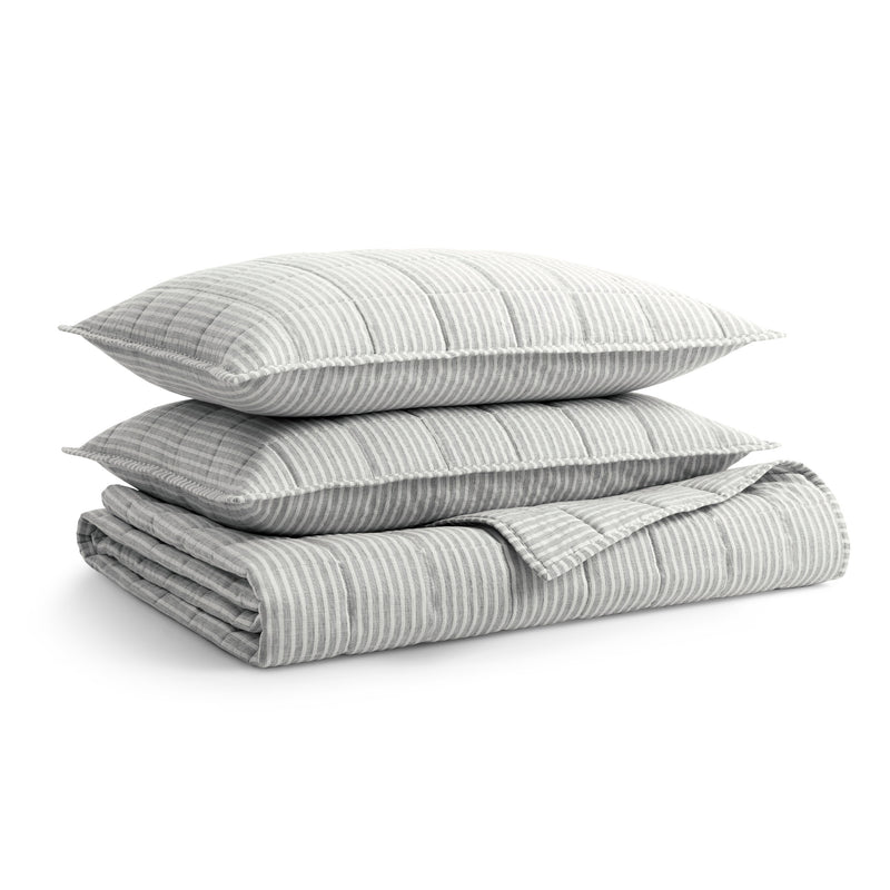 Canfield Stripe Quilt Set in Navy Stripe