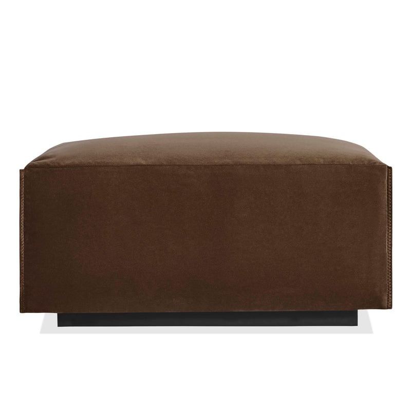 Cleon Ottoman in Coffee Velvet