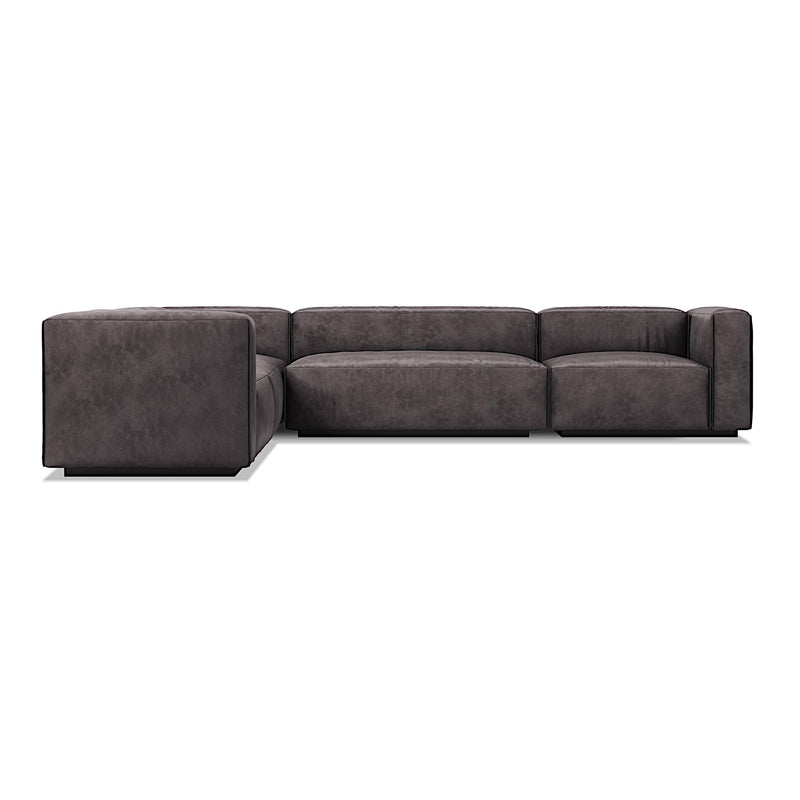 Cleon Large Sectional Sofa in Slate Leather