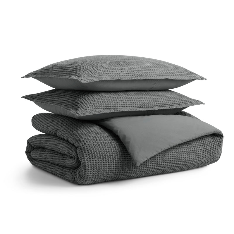 Cascade Duvet Set in Charcoal
