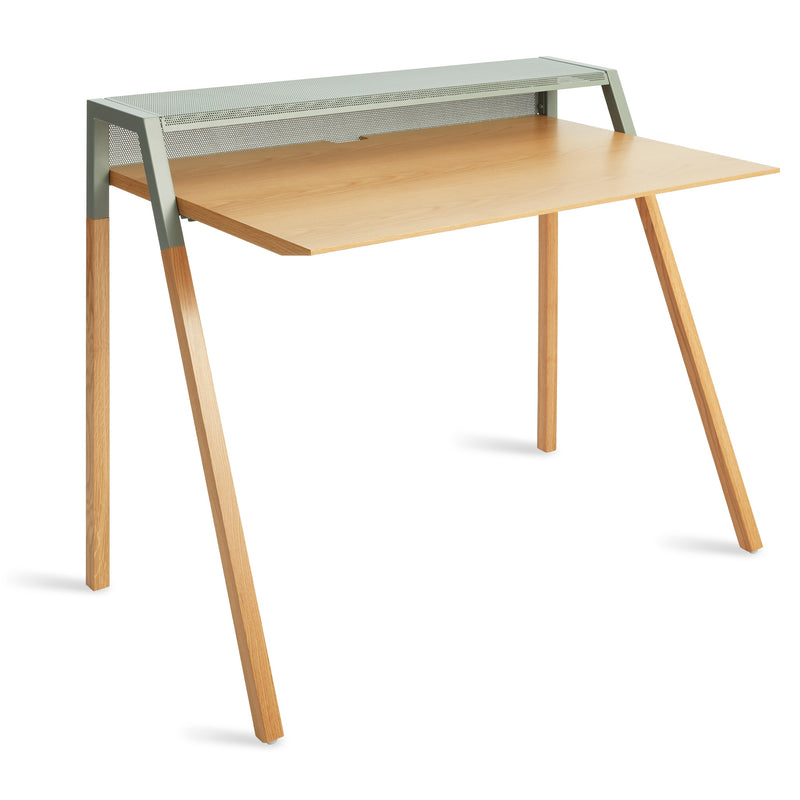 Cant Desk in White Oak / Grey Green