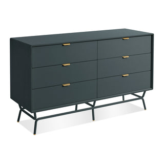 Dang 6 Drawer Dresser in Navy Green - Angle 3