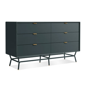 Dang 6 Drawer Dresser in Navy Green - Angle 2