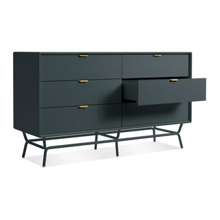 Dang 6 Drawer Dresser in Navy Green - Angle 4