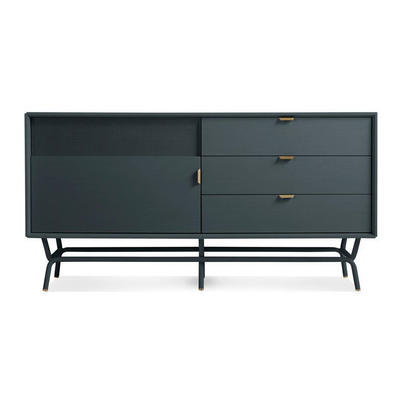 Dang 1 Door / 3 Drawer Console in Navy Green