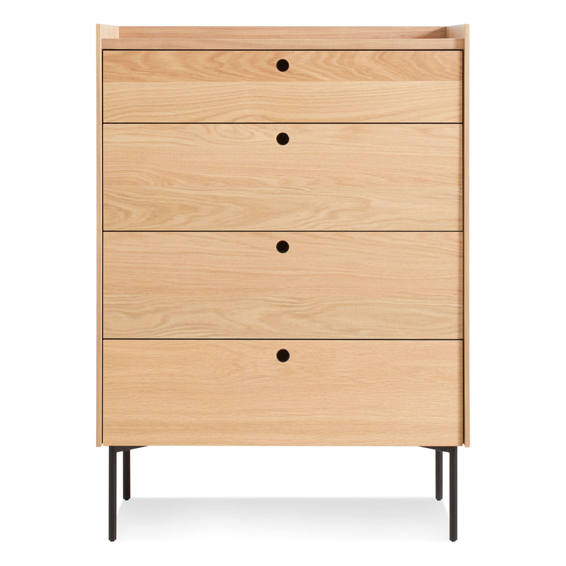 Peek 4 Drawer Dresser in White Oak