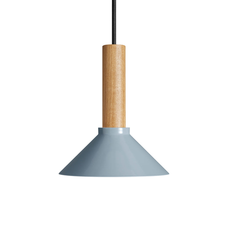 Emblem Small Pendant Light in Grey Blue / White Oak