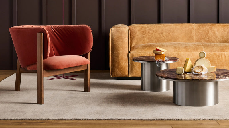 All In Lounge Chair in Tomato Velvet