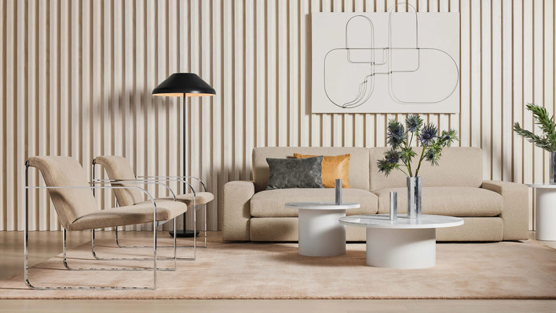 Skald Lounge Chair in Stone Velvet