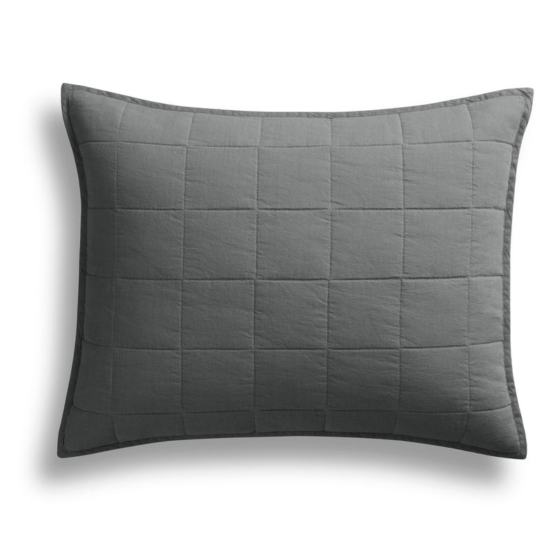 Ester Linen Quilt Set in Charcoal