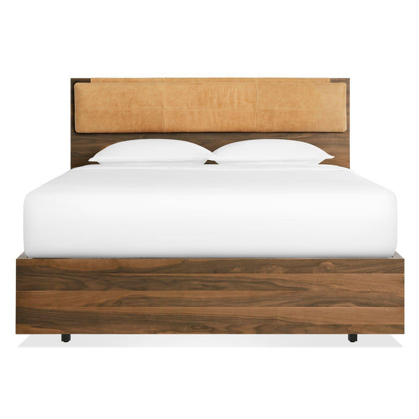 Homecoming Headboard Cushion in Camel Leather - Angle 1