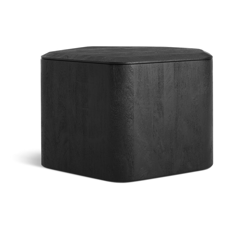 Hoard Medium Side Table with Storage in Black-Stained Acacia