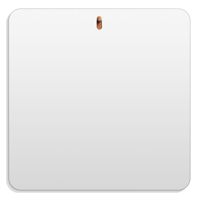 Hang 1 Large Square Mirror in Walnut - Angle 1