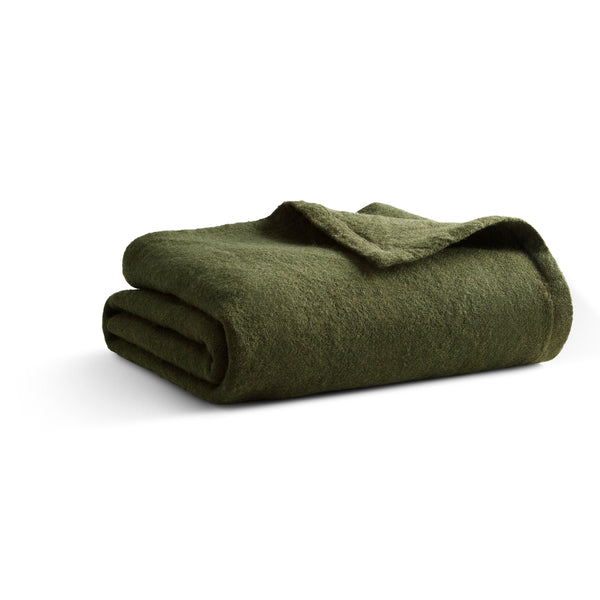 Moody Wool Throw in Olive - Angle 1