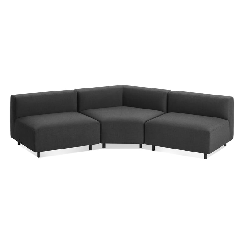 9 Yard Outdoor Angled Small Sectional Sofa in Sunbrella Coal