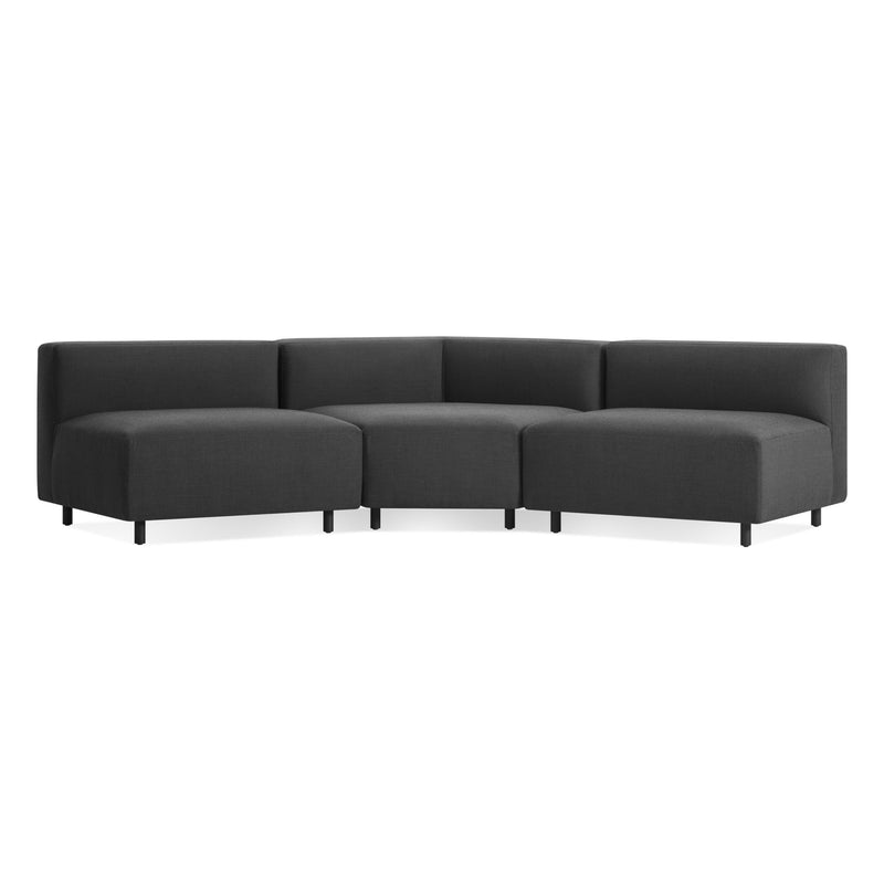 9 Yard Outdoor Angled Small Sectional Sofa in Sunbrella Coal