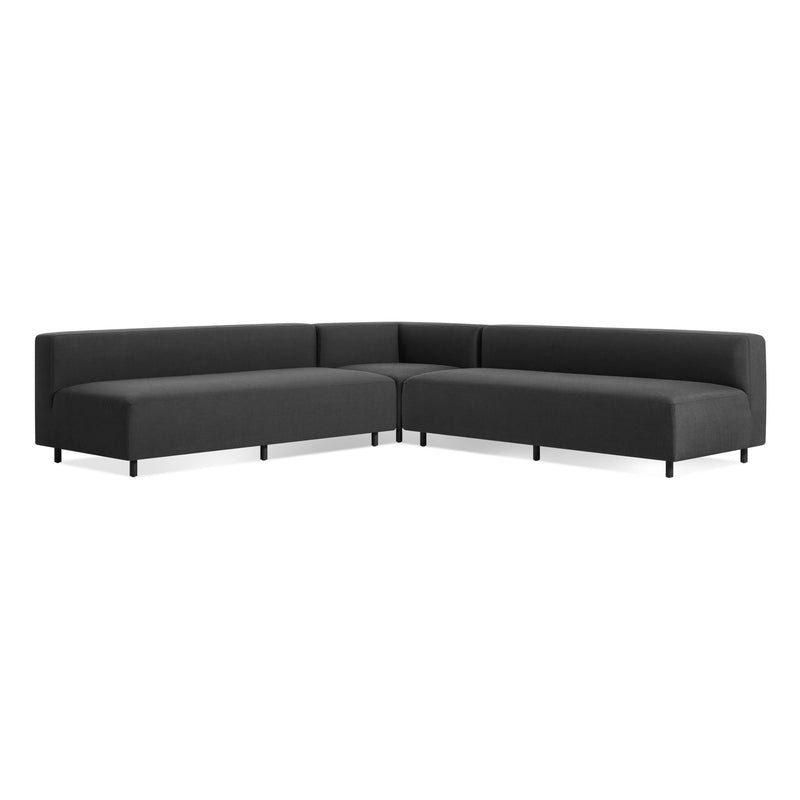 9 Yard Outdoor Armless L Sectional Sofa in Sunbrella Coal
