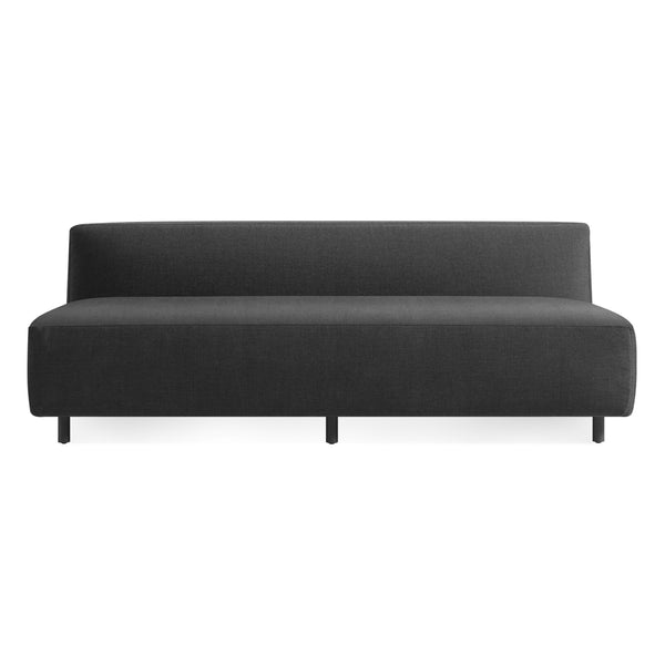 9 Yard Outdoor 72" Armless Sofa in Sunbrella Coal - Angle 1