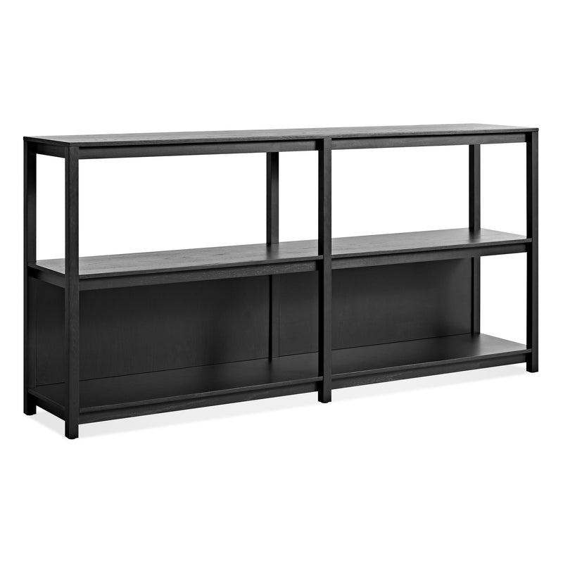 Open Plan Large Low Bookcase en Black on Ash