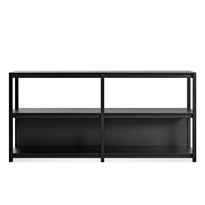 Open Plan Large Low Bookcase en Black on Ash