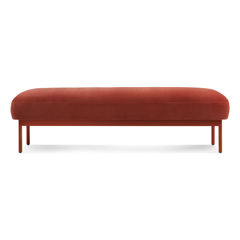 Puff Puff Bench in Tomato Velvet