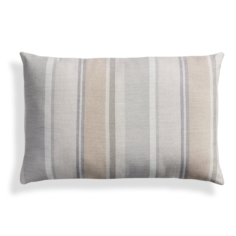 Signal Outdoor 20" x 13" Lumbar Pillow in Sunbrella Taupe Stripe
