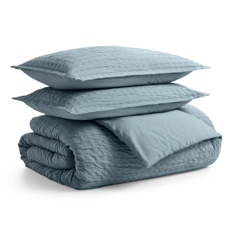 Popple Duvet Set in Grey Blue