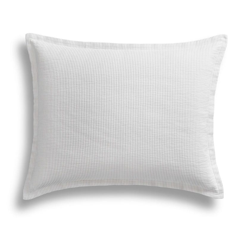 Ripple Coverlet Set in White / Putty Stitch