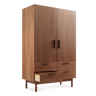 Shale Wardrobe in Walnut - Angle 5