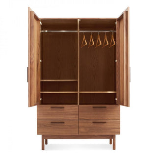 Shale Wardrobe in Walnut - Angle 3