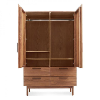 Shale Wardrobe in Walnut - Angle 2