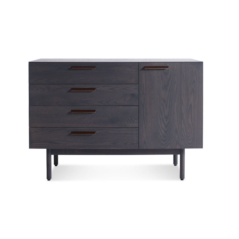 Shale 4 Drawer / 1 Door Credenza in Smoke