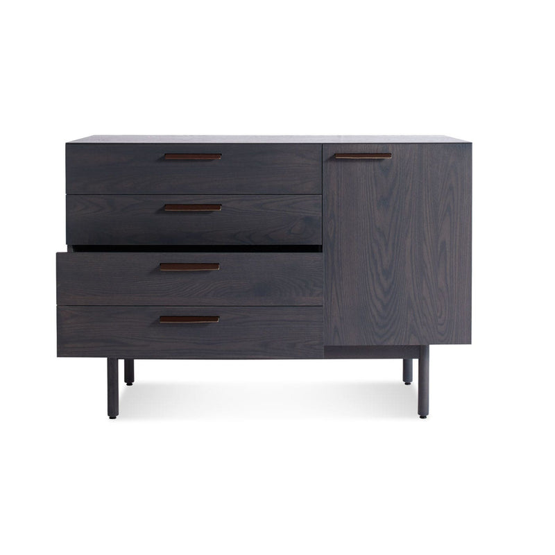 Shale 4 Drawer / 1 Door Credenza in Smoke