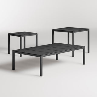 Skiff Outdoor Low Side Table in Carbon - Angle 9