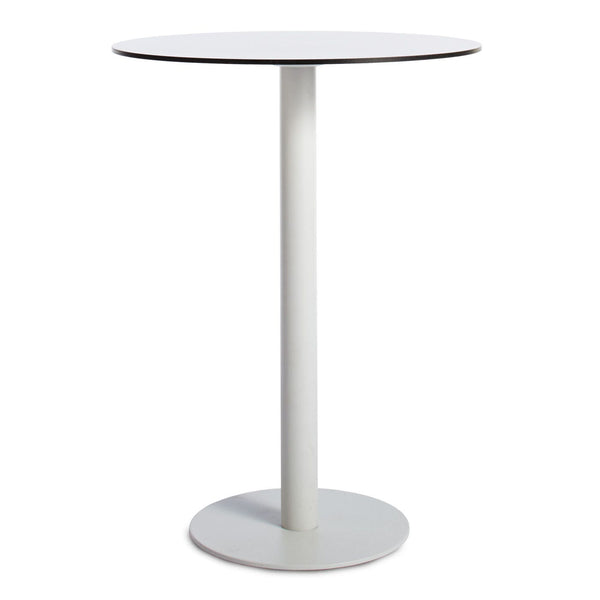 Skiff 30" Outdoor Bar Height Table in White - Angle 1