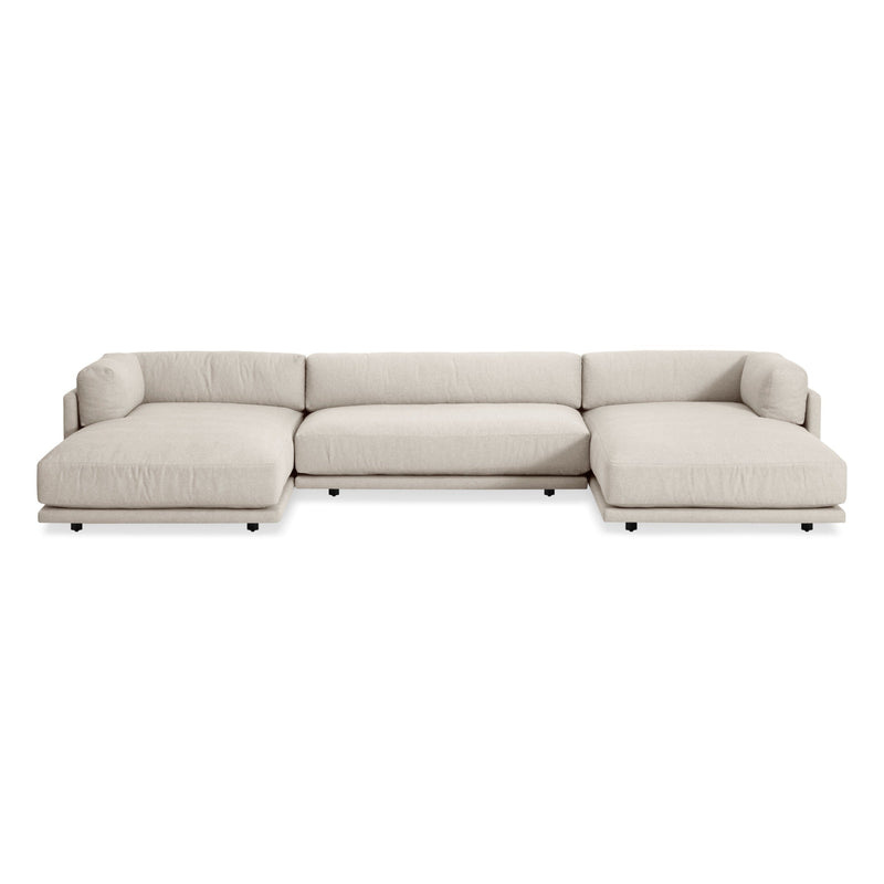 Sunday U-Shaped Sectional Sofa in Sanford Linen